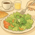 【ニューオータニ】ホテル朝食に２㎝ほどのカエル、修学旅行生仰天の異物混入